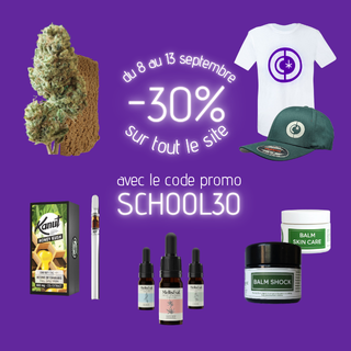 CODE PROMO CBD INDOOR HUILES BAUMES CASQUETTES T-SHIRT